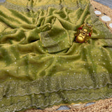 Space silk Jharkhan work saree