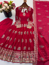 Space Silk Gown With Sequence work