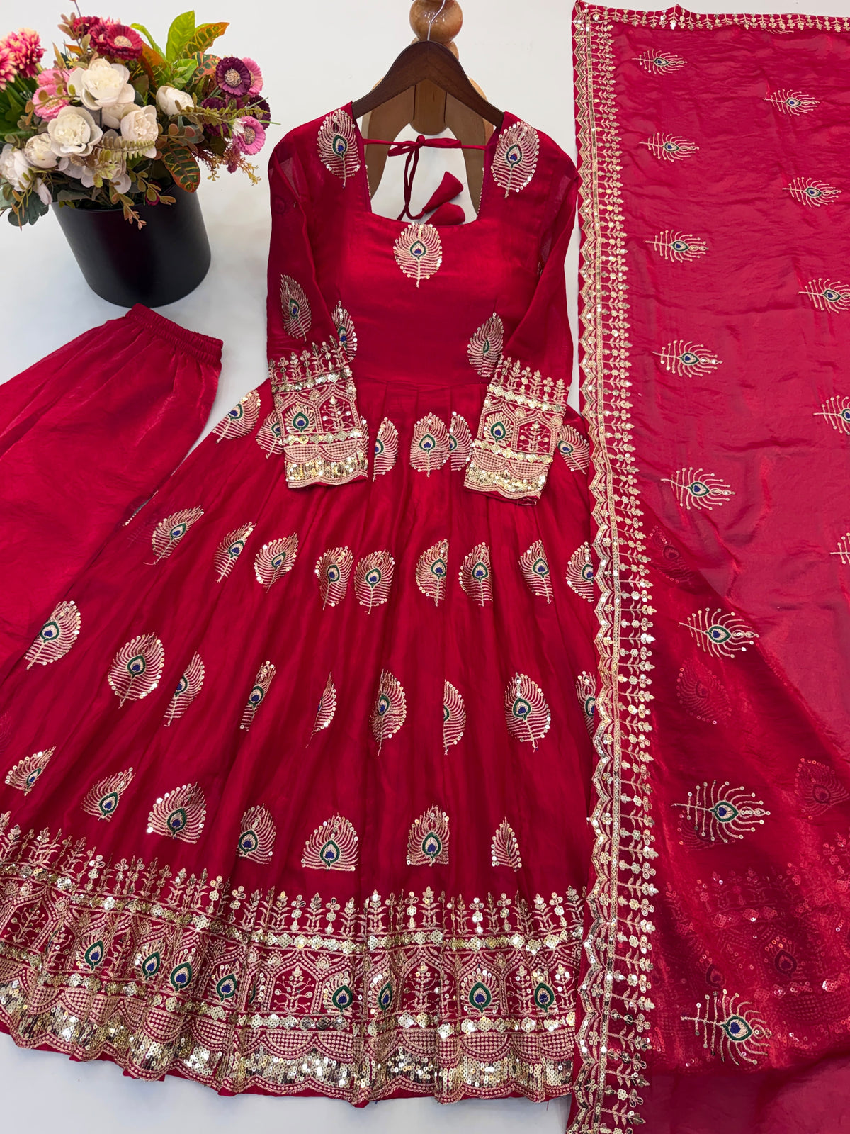 Space Silk Gown With Sequence work