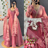 Handwork Gown with dupatta