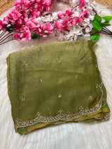 Single line Premium Space silk handwork sarees