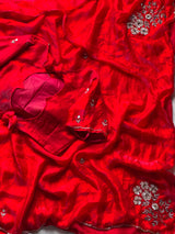Premium Space Silk Handwork saree(unstitched)