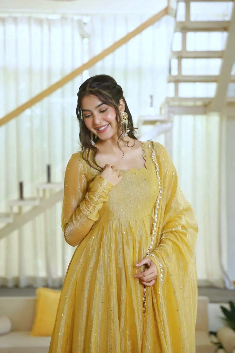 Designer Gown with Pent Set – Elegant Ethnic Wear