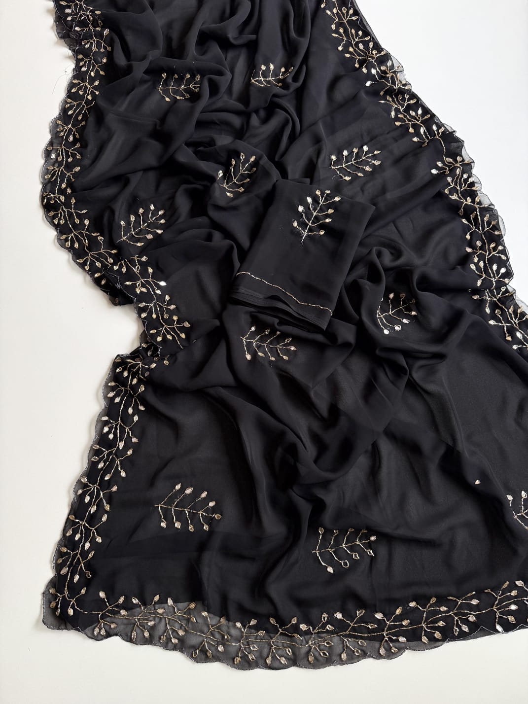Georgette handwork sarees