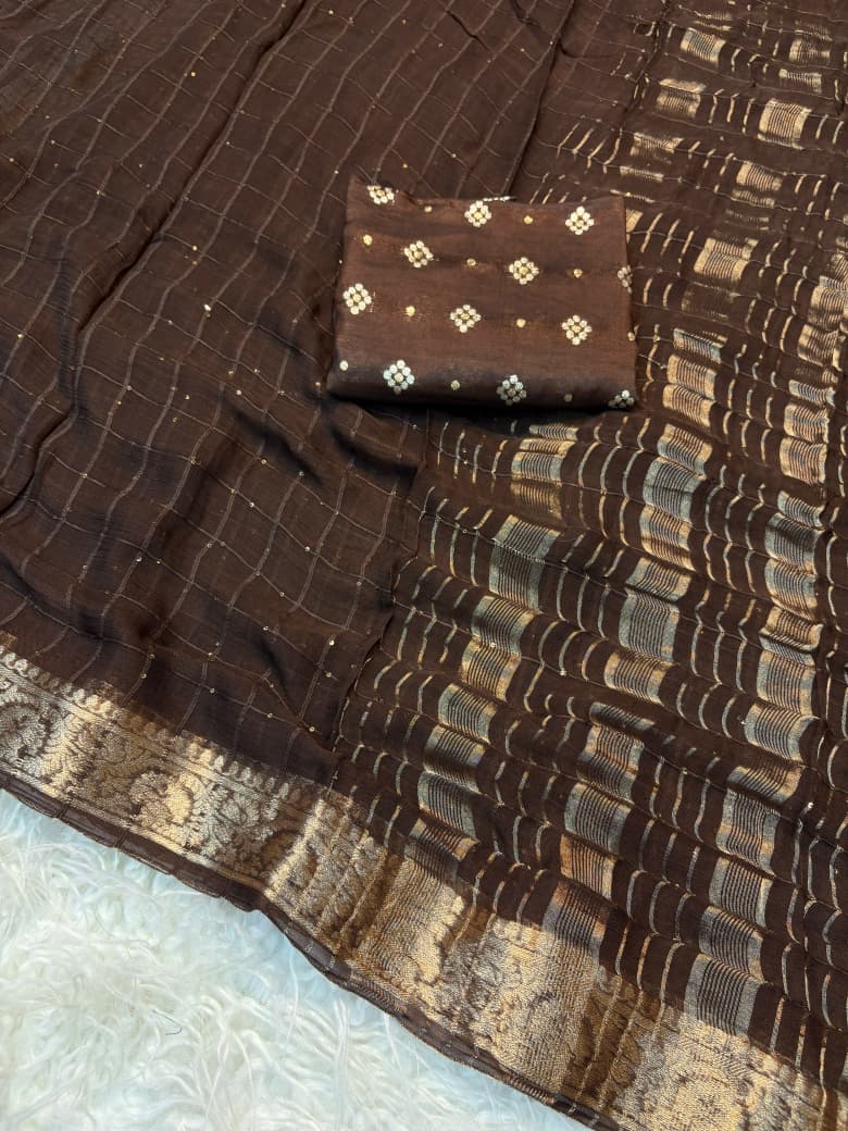 Viscous Georgette with sequence work