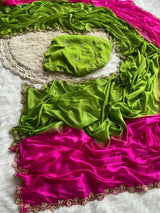 Chinnon dual shade sarees