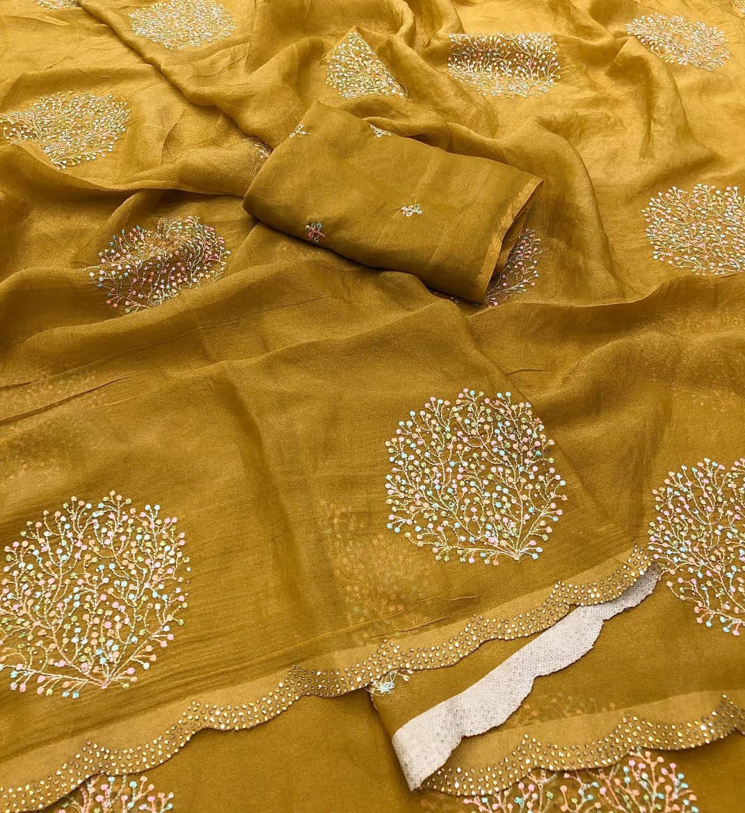 Premium moss floral saree