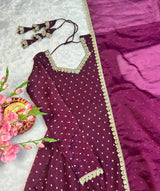 Moss silk anarkali