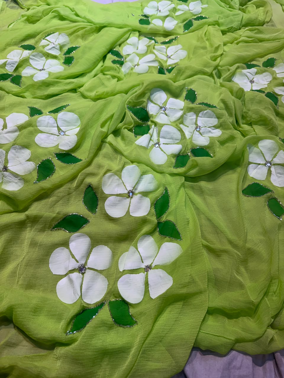 Chiffon Brush Print Saree