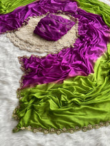 Chinnon dual shade sarees
