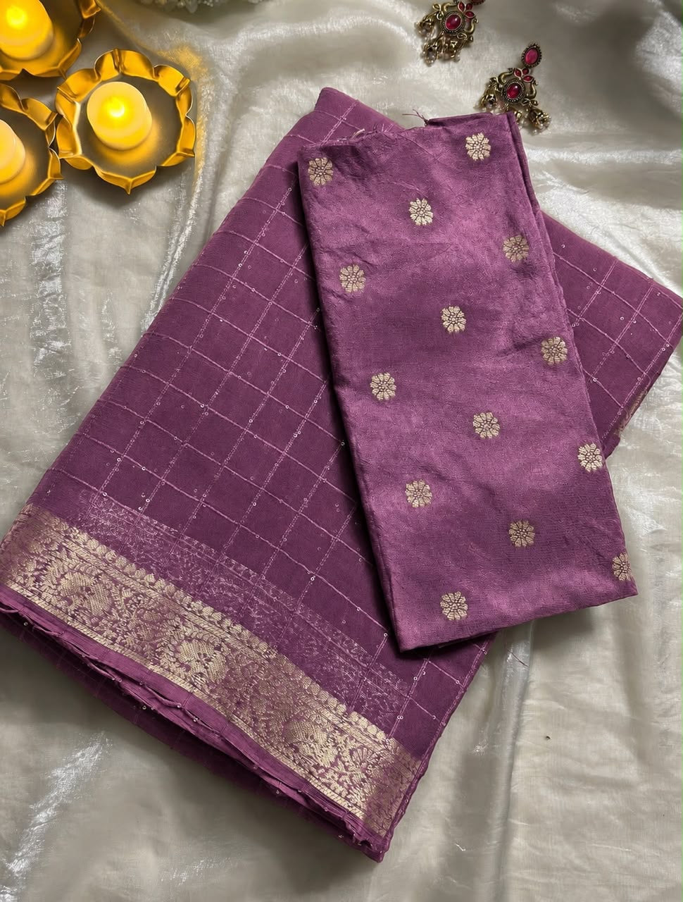 Viscous Georgette with sequence work