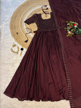 Premium blooming vichitra silk gown