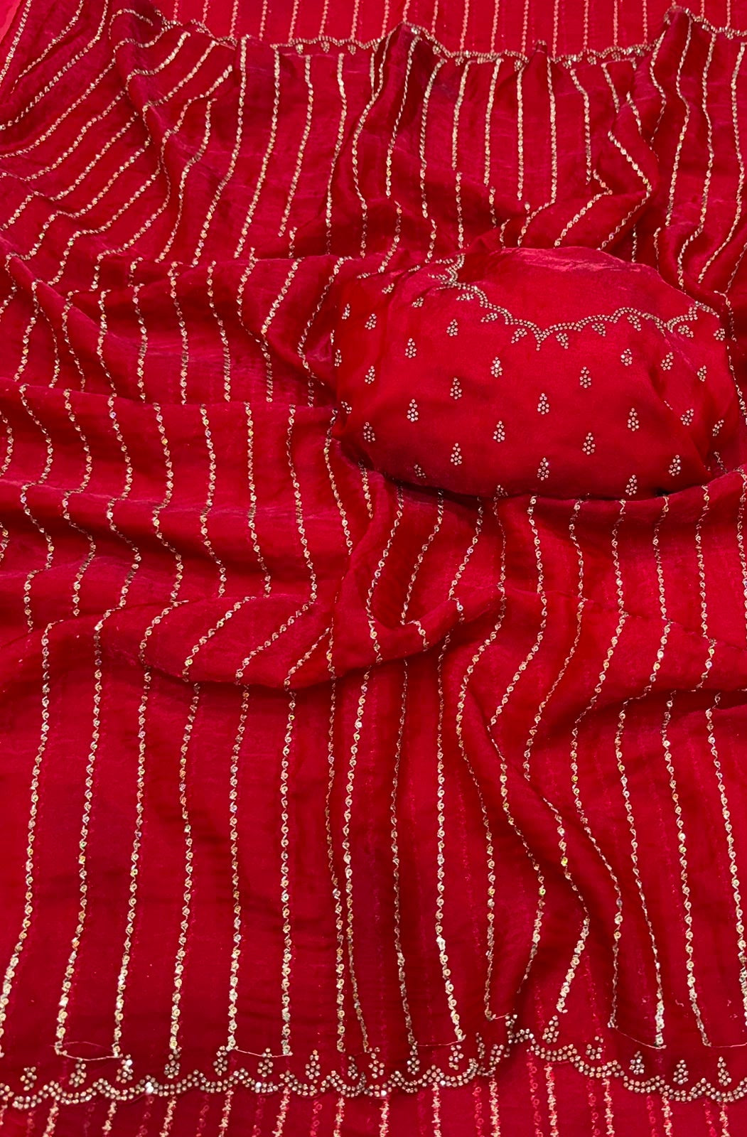 Space silk satin sarees