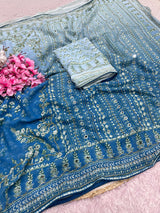 Dual shade karina kapoor inspired Georgette sarees