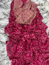 Ajrak mirror work sarees