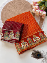 Viscous chex sarees