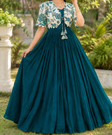 Beautiful Gown With Floral Coat