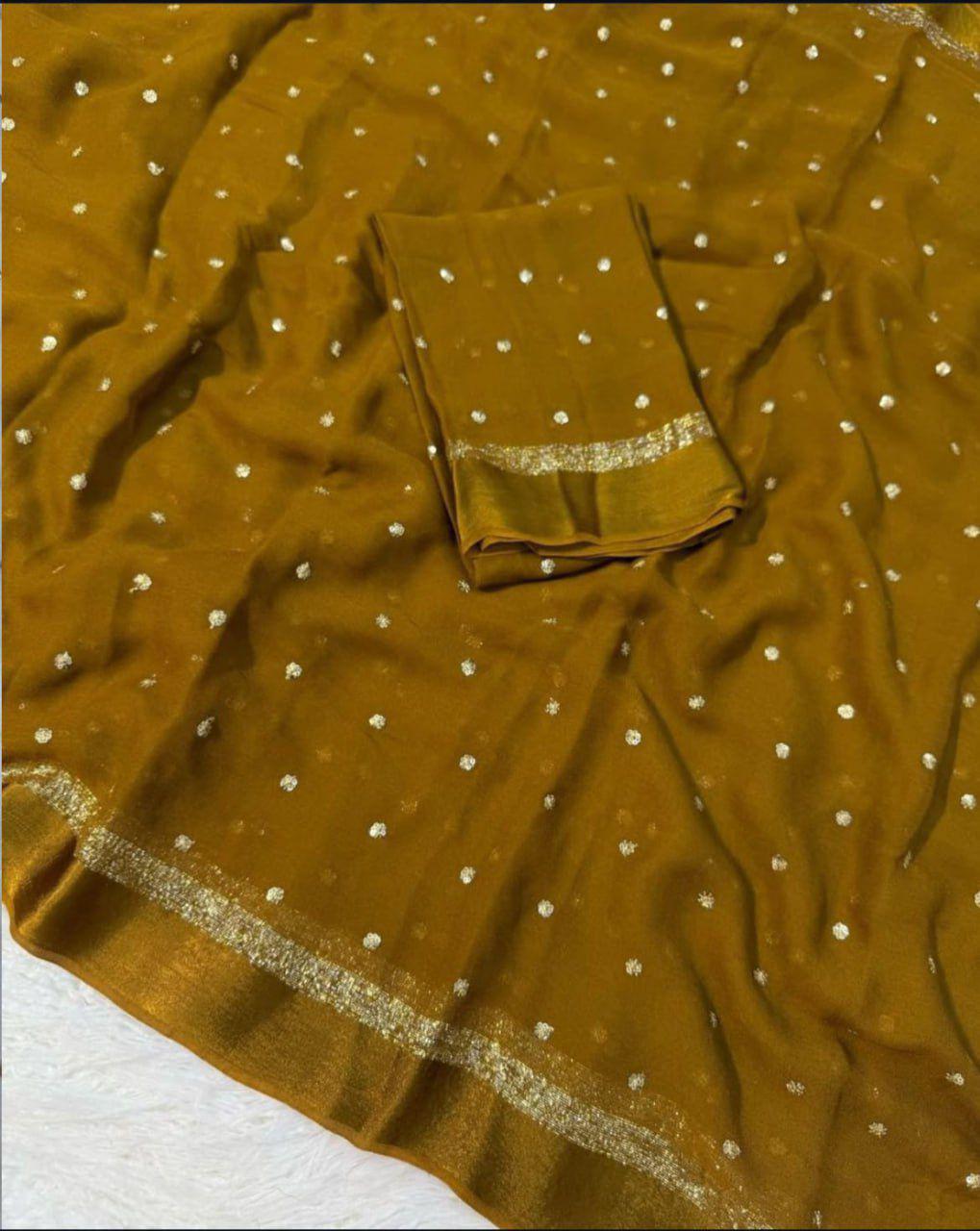 Viscous Georgette with sequin butti