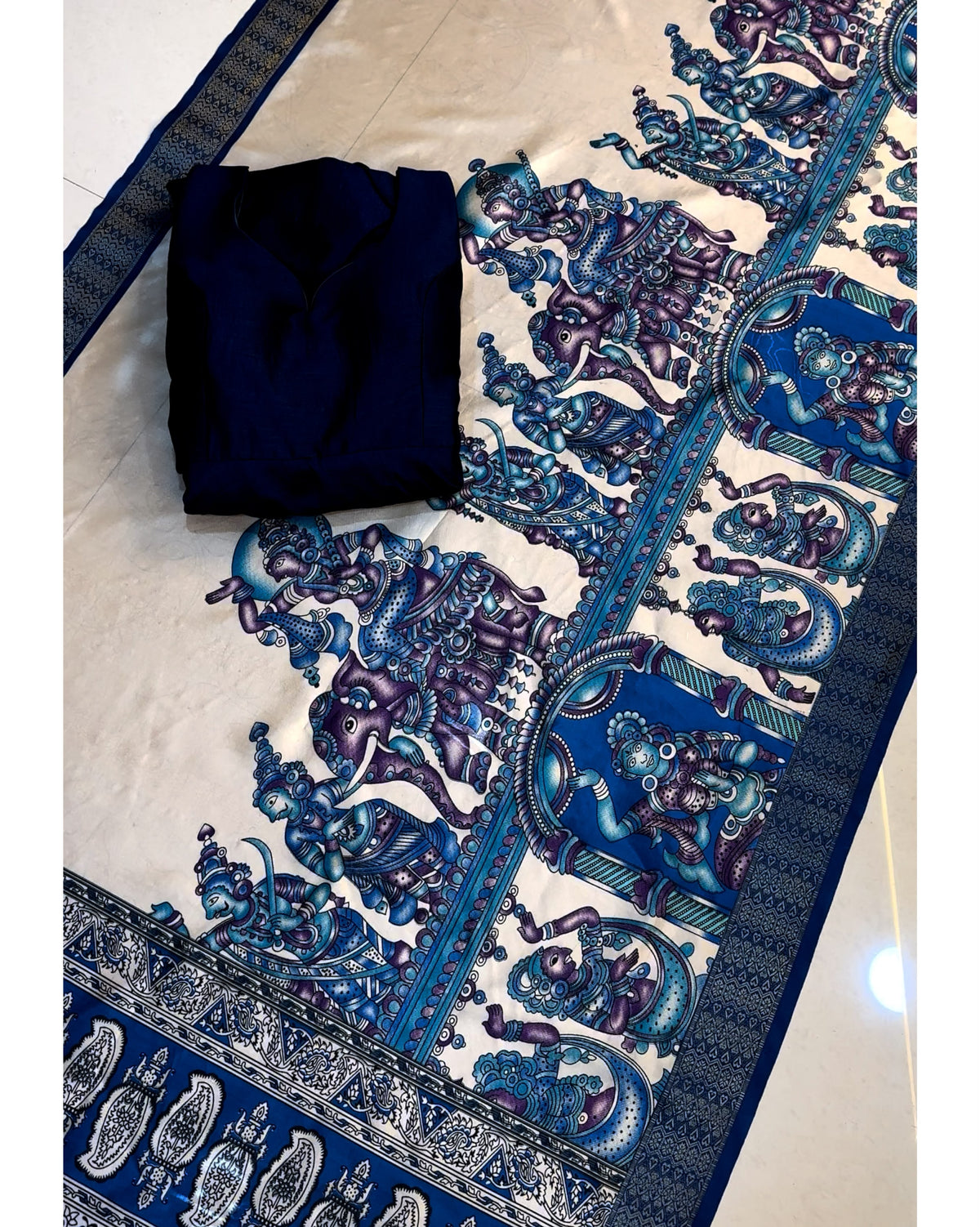 Anarkali dress with kalamkari dupatta