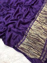 Viscous saree with zari weaving pallu