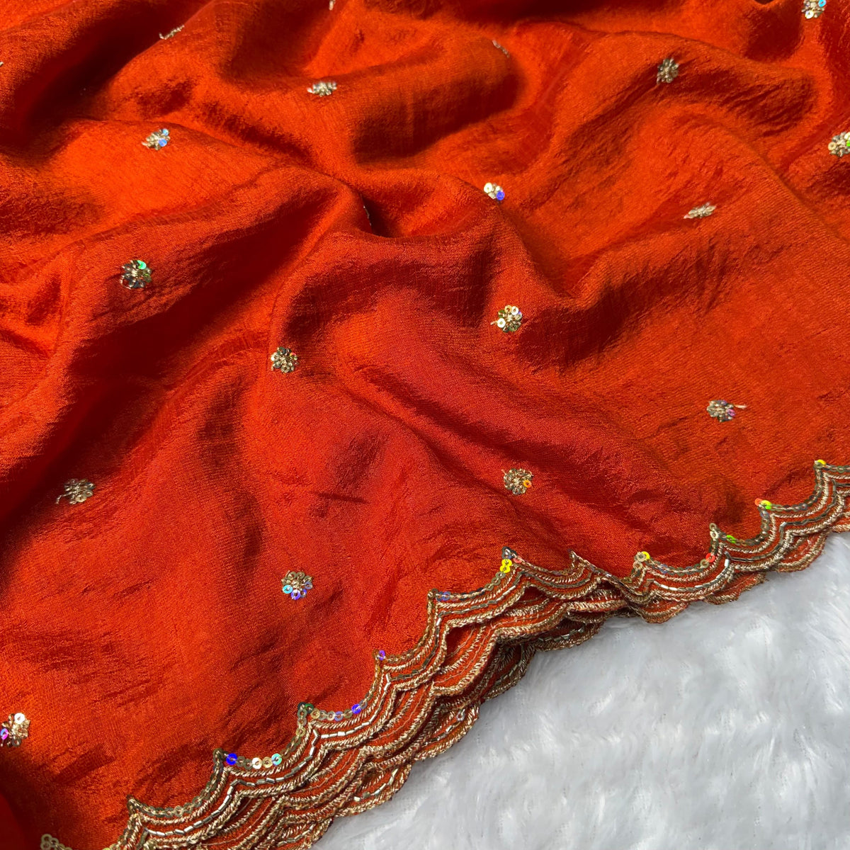 Vichitra silk Butti work