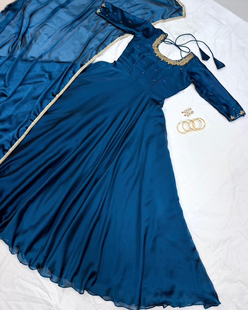Handwork Gown with Dupatta