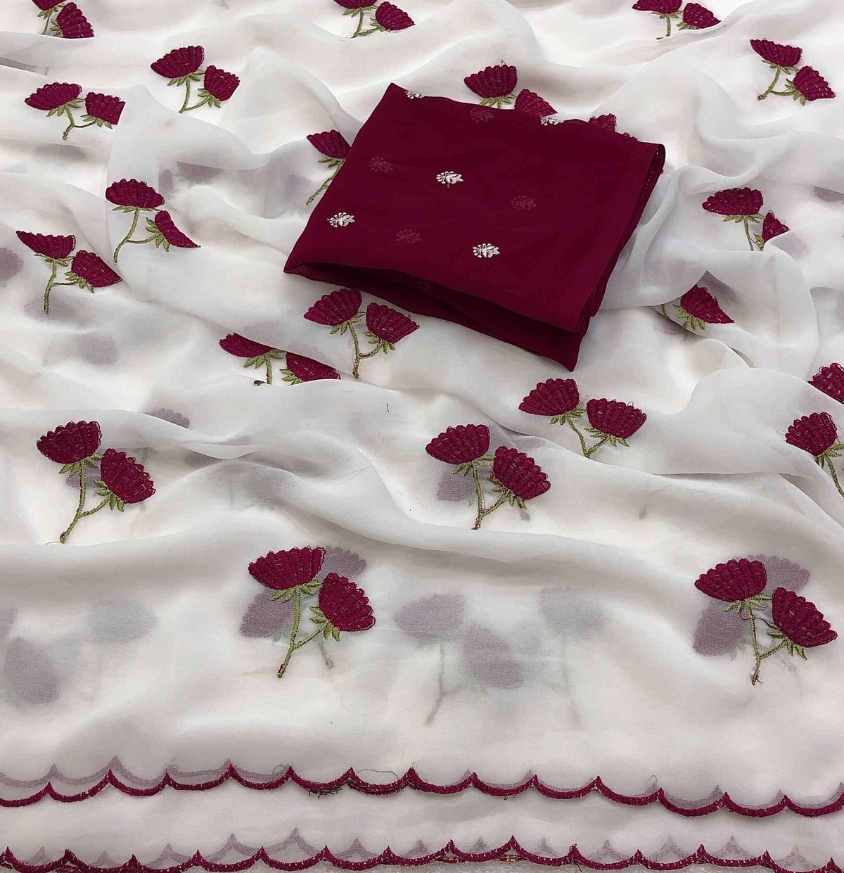 Georgette Saree with embroidery work