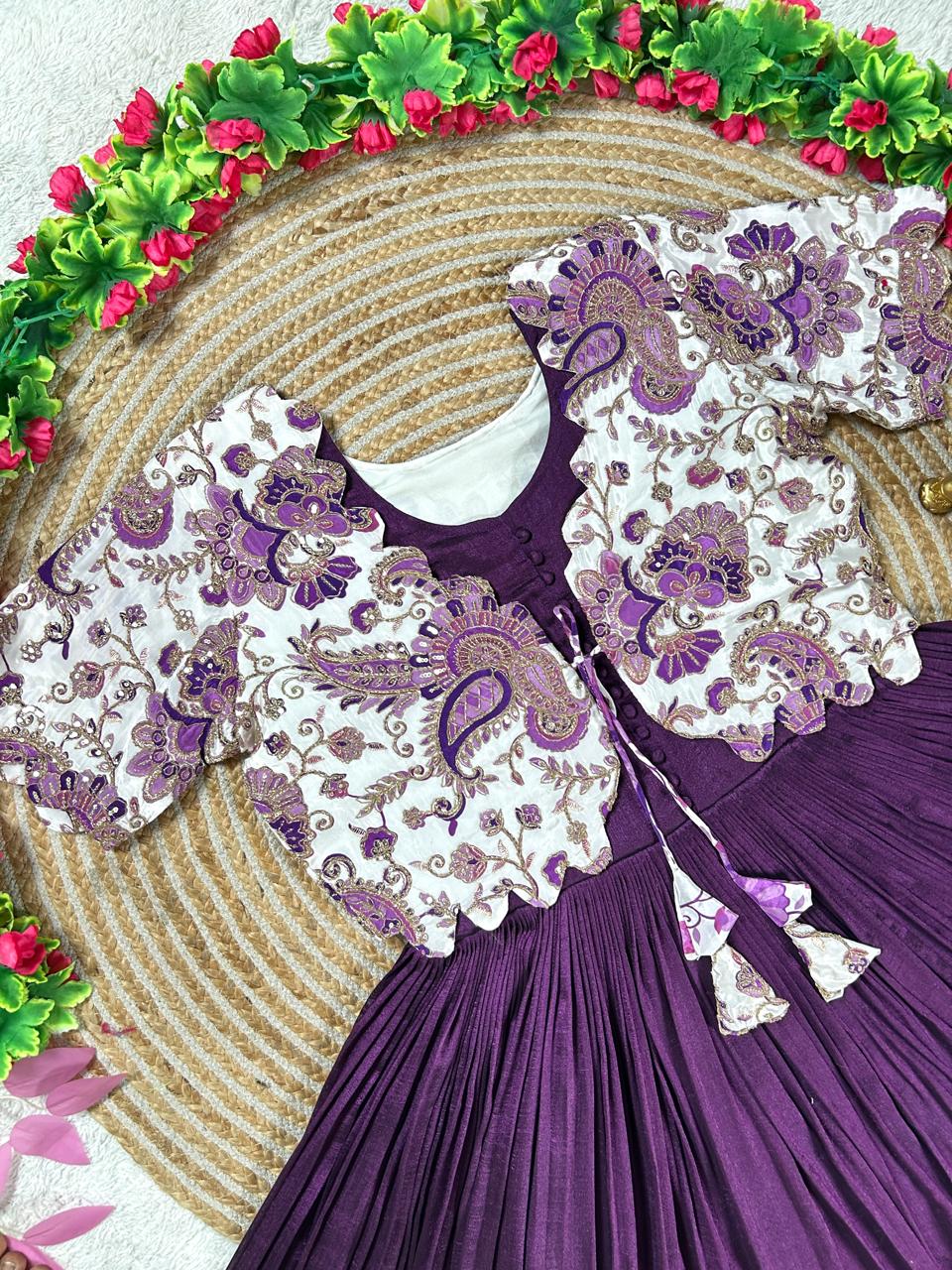 Beautiful Gown With Floral Coat