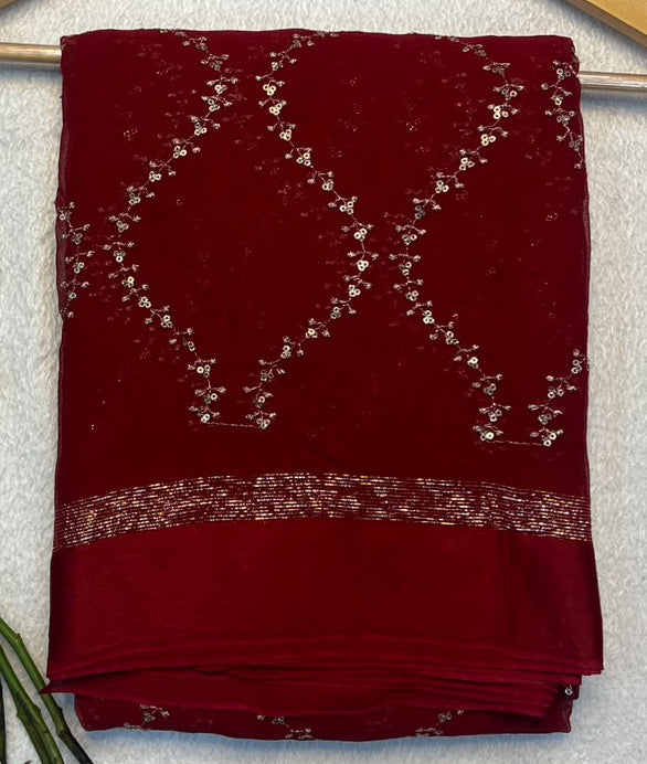 Viscose Georgette Sattin border