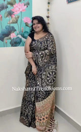 Ajrak mirror work sarees