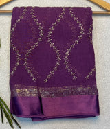 Viscose Georgette Sattin border