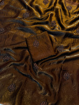 Space silk sarees with beads and embroidery work