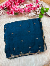 Single line Premium Space silk handwork sarees
