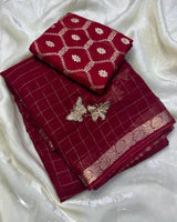Viscous Georgette with butterfly design