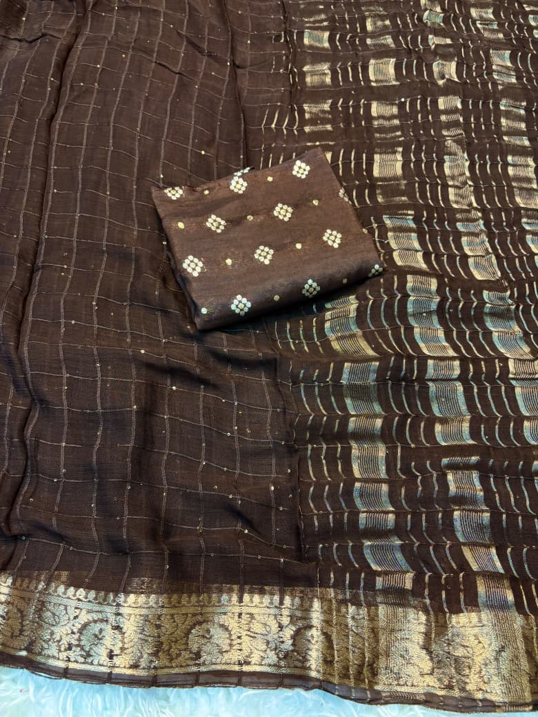 Viscous Georgette with sequence work
