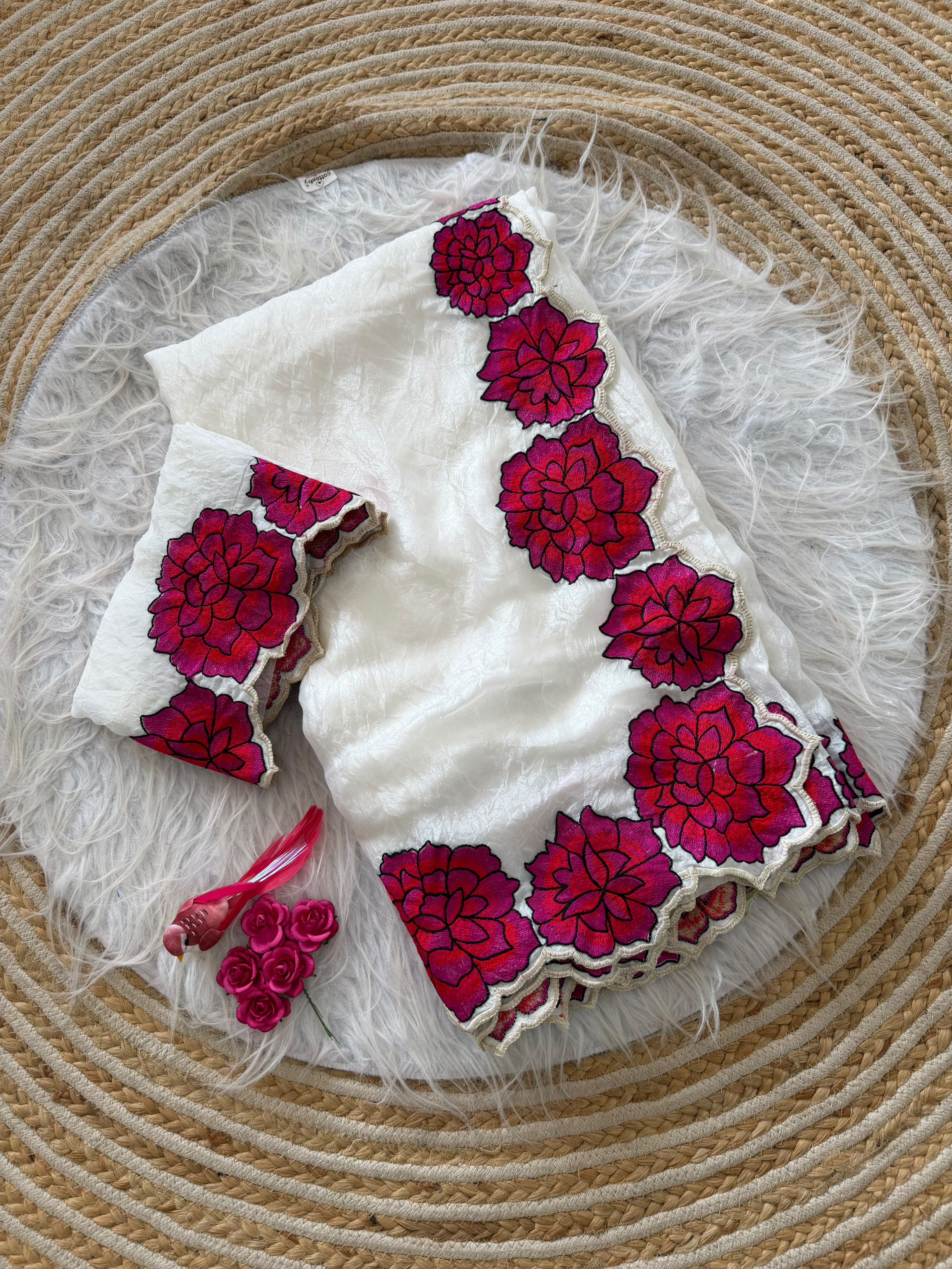 Designer embroidery saree