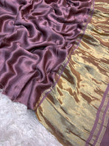 Viscous saree with zari weaving pallu