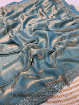 Space Silk Handwork Saree with Siroski Work