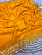 Space Silk Handwork Saree with Siroski Work