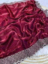 Space Silk Handwork Saree with Siroski Work