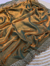 Space Silk Handwork Saree with Siroski Work