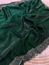 Space Silk Handwork Saree with Siroski Work