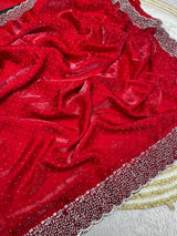 Space Silk Handwork Saree with Siroski Work