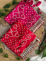 Ajrakh Bandini Crepe Silk Saree