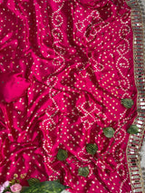 Ajrakh Bandini Crepe Silk Saree