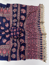 Ajrakh Mirror Saree with Mirror Patta