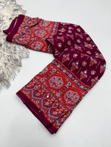 Ajrakh Mirror Saree with Real Mirror Work