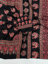 Ajrakh Mirror Saree with Mirror Patta