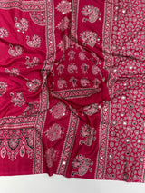 Ajrakh Mirror Saree with Mirror Patta