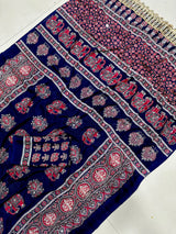Ajrakh Mirror Saree with Elephant Theme Blouse